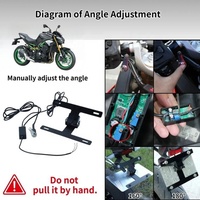Support de plaque d'immatriculation rétractable dissimulé pour moto de course, commande à une touche, pièces en métal résistant à la rouille