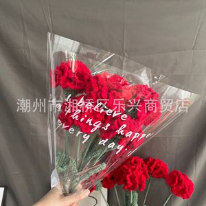 Bouquet de carnations au crochet fait main, tissé à la main, pour la fête des mères, cadeau pour amoureux et petite amie - Product Image 2