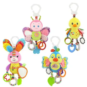 Plush Bed Baby Toys Hanging Baby Rattle Mobiles Stroller Toys Rabbit BB bed Bell Paper Rubber Rings 0-12 months