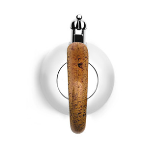 Bollitore in acciaio inossidabile con manico in legno e beccuccio cromato per uso su fornello - Product Image 2
