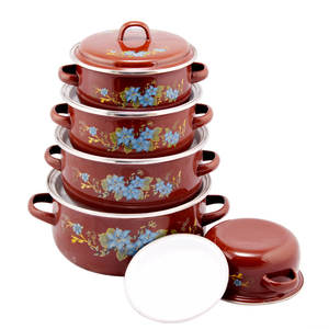 Klassieke Luxe Gietijzeren Kookgerei Set Keramische Emaille Stoofschotels Thuis Koken Gas Compatibele Inductie Duurzame 5 Stuks - Product Image 3