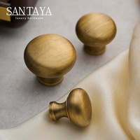 Poignées Santaya en laiton brossé antique massif, poignées de meubles de cuisine, boutons de tiroir de chambre à coucher, poignée de meuble en bronze