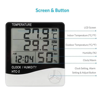 Estación Meteorológica Digital HTC-2 con Termómetro e Higrómetro, con Sensor Externo para Monitoreo Preciso de la Temperatura, Gran Venta