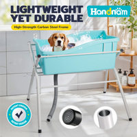 Baignoire pliable pour animaux de compagnie, capacité de charge 330 lb, cadre en acier de 25 mm, 8 barres de renforcement, PVC de qualité marine, garantie de 2 ans, remplacement gratuit