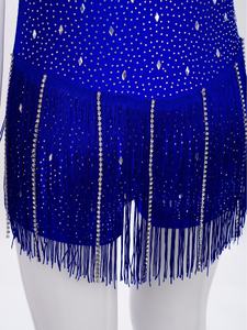 Combinaison à franges pour filles de 6 à 16 ans, tenue de danse active haute performance, danse latine, jazz, patinage artistique, tenue de compétition - Product Image 4