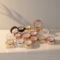 Pot cosmétique en or rose 3g 5g 10g 20g pour poudre, crème, vernis à ongles, paillettes et fard à paupières avec fenêtre