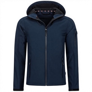 Hot Sale Men's <b>Winter</b> Soft Shell Sports <b>Jacket</b> Customized Logo Zipper Closure <b>Waterproof</b> Windproof Breathable Woven Print - Product Image 3