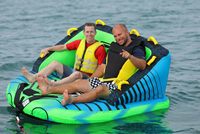Jouets aquatiques gonflables vertes flottantes à remorquer pour sports nautiques, tube de remorquage, tube de bateau, tube aquatique remorquable, tube aquatique gonflable pour ski nautique et surf