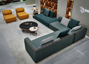 ชุดโซฟาหนังวอลนัทระดับไฮเอนด์หรูหราทันสมัยสำหรับ<span class=keywords><strong>ห้อง</strong></span>นั่งเล่นสไตล์อเมริกาเหนือสำหรับวิลล่าแมนชั่นขนาดใหญ่ - Product Image 2