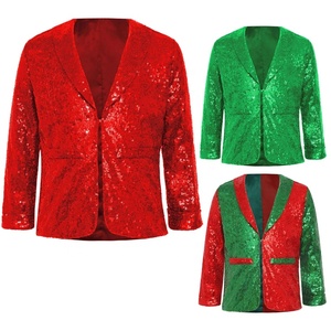 Chaqueta de Lentejuelas Unisex para Niños de 6 a 16 Años, Chaqueta para Actuaciones Navideñas, Color Rojo y Verde, para Fiestas de Navidad - Product Image 1