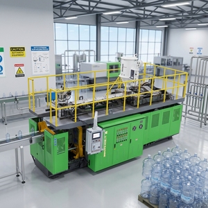 Machine de fabrication de bouteilles d'<span class=keywords><strong>eau</strong></span> <span class=keywords><strong>potable</strong></span> en polycarbonate de 3 gallons (20 L) et 5 gallons avec poignée, par extrusion-soufflage automatique - Product Image 1