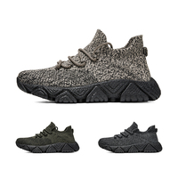 Pour les baskets d'extérieur QILOO Deep Tread, baskets légères à lacets avec empeigne tissée extensible pour le jogging et les trajets en ville