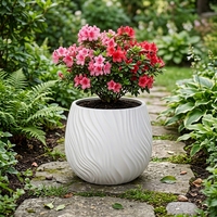 Grandes jardinières créatives, mignonnes, colorées, en plastique durable et légères pour l'extérieur, avec trou de drainage - Décorations de pots de fleurs