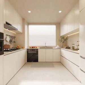 Gabinete de Cocina Moderno Blanco, Construcción de Tablero de Partículas, Paneles de Madera Contrachapada, Resistente al Agua, Fácil Instalación, Multifuncional - Product Image 1