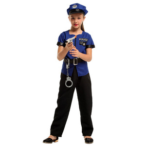 Costumi della polizia per bambini costumi di <span class=keywords><strong>Halloween</strong></span> per ragazze maniche corte uniforme ufficiale Set di giochi di ruolo vestire - Product Image 4