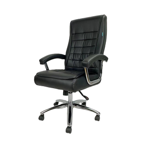 Chaise de bureau moderne populaire à prix abordable pour visiteurs, sans roulettes, en cuir, hauteur réglable, acier inoxydable - Product Image 2