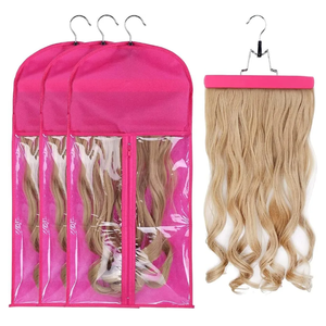 Wig Storage Bag Folding Wig Storage Bag With Hanger Dust-proof Portable Wig Storage Bag Hair Extension Holder