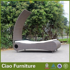Nueva <span class=keywords><strong>Tumbona</strong></span> de Patio con Visera Ajustable, Estructura de Aluminio, Cama de Jardín, <span class=keywords><strong>Tumbona</strong></span> de Ratán <span class=keywords><strong>para</strong></span> Piscina y Exteriores - Product Image 3