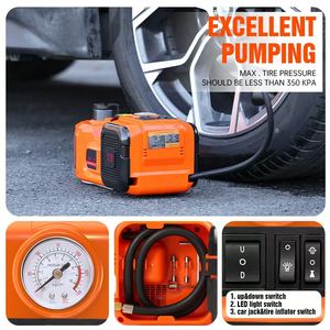 للبيع بالجملة طقم سيارة هيدروليكية كهربائية أوتوماتيكية 12 فولت 5 طن مع نافخة بإضاءة ليد ومفتاح ربط تأثير أداة إصلاح رفع السيارة - Product Image 4