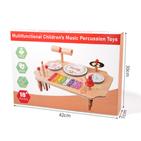 Table de percussion musicale multifonctionnelle en bois, jouet musical Montessori, xylophone, batterie, ensemble sensoriel auditif éducatif, cadeau pour enfants