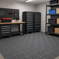 Dalles de sol de garage en PVC de qualité supérieure, installation facile, revêtement de sol modulaire à emboîtement pour sous-sol et salle de sport
