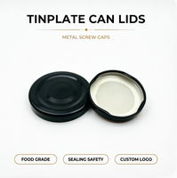 Precio de Fábrica al por Mayor, Botellas de Vidrio para Bebidas Enlatadas de 48 mm con Impresión Personalizada, Tapas Metálicas de Hojalata de Grado Alimenticio, Herméticas