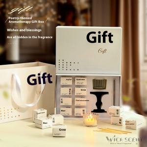 Ensemble de bougies en cire de soja écologiques artisanales haut de gamme, parfumées, boîte cadeau, bougies chauffe-plat, ornements <span class=keywords><strong>pour</strong></span> anniversaire, poèmes cachés, élégantes - Product Image 2