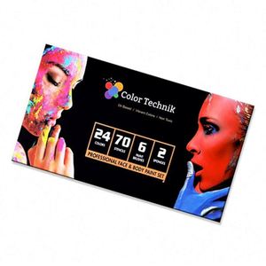 Kit de Pintura al Agua Educativo No Tóxico de 24 Colores, Disponible en Stock, para Tatuajes Faciales y Corporales, con Pinceles, Pegatinas y Esponjas - Product Image 4