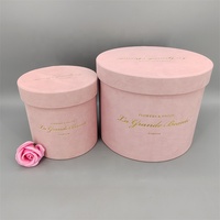 Boîte cadeau pour fleurs de la Saint-Valentin avec logo personnalisé, en carton recyclé, finition mate/brillante, impression dorée, forme ronde