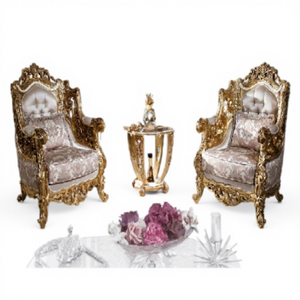 Perfect <b>Arm</b> <b>Chairs</b> Luxury Lounge Decor Handcrafted Teak <b>Wood</b> Furniture Living Room Modern Heavy Carved Customized Size Accent - Product Image 1