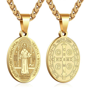 Collar con Colgante de Moda al por Mayor, Acero Inoxidable 316L, Chapado en Oro PVD de 14k y 18k, Medallón Dorado para Hombre y Mujer - Product Image 6