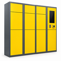 Armoire de rangement intelligente jaune pour bagages avec serrure électronique pour parcs à thème et parcs aquatiques – Casier à bagages haute visibilité