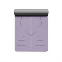 Tapis de yoga TPE antidérapant, absorbant les chocs, avec lignes de guidage pour les poses, tapis d'exercice et de danse pour la maison et le studio