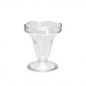 Gobelets à dessert transparents en forme de pétale, en PS, écologiques, résistants au lave-vaisselle, pour milkshakes et glaces, vente en gros - Product Image 1
