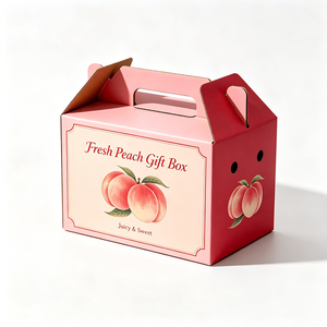 Caja de Embalaje de Cartón Corrugado Reciclable de Grado Alimenticio con Asa, Diseño Personalizado, Producción en 72H, Caja de Regalo para Frutas con Logotipo Personalizado - Product Image 3