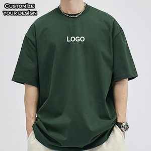 Camiseta de algodón grueso de alta calidad para hombre, cuello redondo, estampado personalizado, gráfico extragrande, camiseta gruesa informal. - Product Image 2