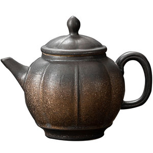 Retro Ceramic Kung Fu <b>Tea</b> Set Teapot With Two Cups Small <b>Infuser</b> Chinese Style Irregular Shape Pottery Dehua County - Product Image 5