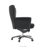 Fauteuil de Direction en Cuir à Dossier Haut, Pivotant et Inclinable, Ergonomique et Luxueux, avec Pieds en Métal et Petites Roues Réglables