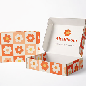 กล่องบรรจุภัณฑ์เครื่องสำอางรูปทรงสี่เหลี่ยมผืนผ้าแบบกำหนดเอง รีไซเคิลได้ กล่องไปรษณีย์ลูกฟูก พิมพ์ลายสีเต็มรูปแบบตามสั่ง OEM - Product Image 2