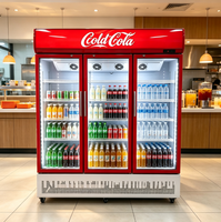 Réfrigérateur de présentation de boissons à refroidissement par ventilateur, avec serrure à clé, éclairage LED, logo personnalisé, couleur et ambiance lumineuse, refroidissement par air pour café et boutique