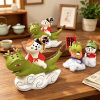 Figurines en résine style mignon Dragon Fée Pyramide, Ornements religieux, d'amour, musicaux pour la maison et le bureau, Décorations porte-bonheur du Nouvel An, Cadeaux