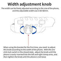 Support de téléphone anti-vibration pour moto, verrouillage et déverrouillage rapides, 5,4-7,8 pouces