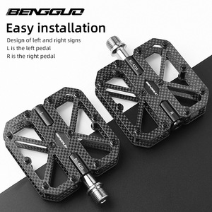 Pédales en fibre de carbone Yueli BG-4216, axe en titane, pédales ultralégères pour vélo de route et VTT - Product Image 1