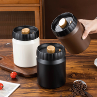 Bocaux de conservation alimentaire sous vide en acier inoxydable, étanches à la lumière, pour café, thé, sucre, avec couvercle en métal