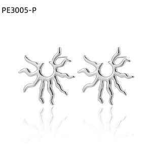 Pendientes Amy Amy Sun Stud de aleación chapada en plata, joyería de moda para mujer, regalo, diseño moderno PE3005 - Product Image 3