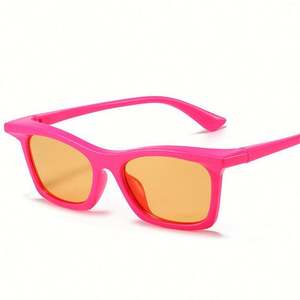 Gafas de Sol Retro de Moda con Logotipo Personalizado, Gafas de Sol Cuadradas con Colores Pastel Azul y Rosa para Hombre y Mujer - Product Image 1