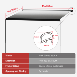 Toldo de Techo Completo Awnlux W5810 para Autocaravanas, Ligero, para Mercedes Sprinter, Ford <span class=keywords><strong>Transit</strong></span>, <span class=keywords><strong>Fiat</strong></span> Ducato, VW T6 - Product Image 2