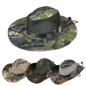 HT-1413 여름 빈티지 카모 패턴 모자 위장 도매 모자 위장 양동이 모자