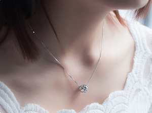 Collier en argent sterling 925 avec pendentif Viball, bijoux coréens brillants 2021 pour femmes - Product Image 2