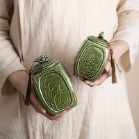 Pot à thé en céramique émaillée de 230 ml/550 ml, hermétique et résistant à l'humidité, pour le stockage du thé blanc et du Pu'er